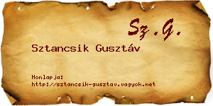 Sztancsik Gusztáv névjegykártya